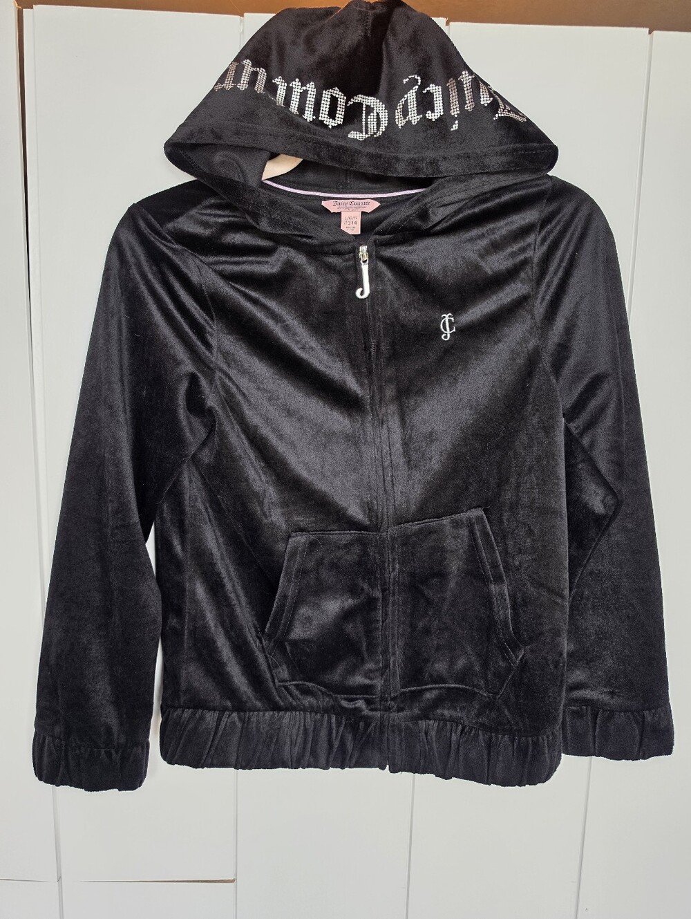 Juicy Couture Black Velour Girls Jacket Size L 12/14